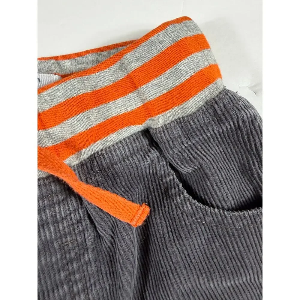 Mini Baby Boden Gray Corduroy Star Knee Pants Orange Size 12–18 Months